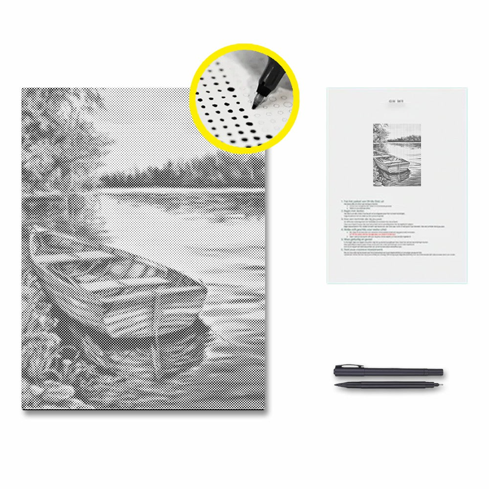 Boote auf dem See – Malen mit Punkten