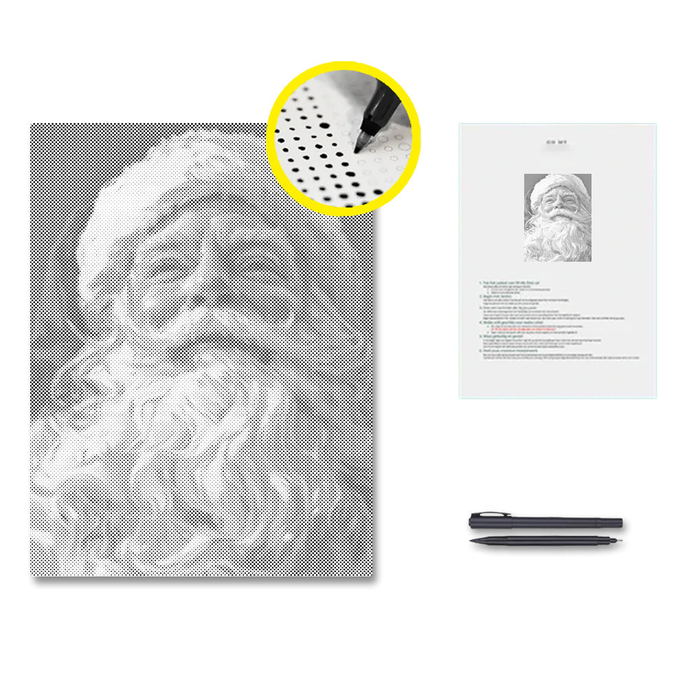 Der freundliche Weihnachtsmann – Malen mit Punkten