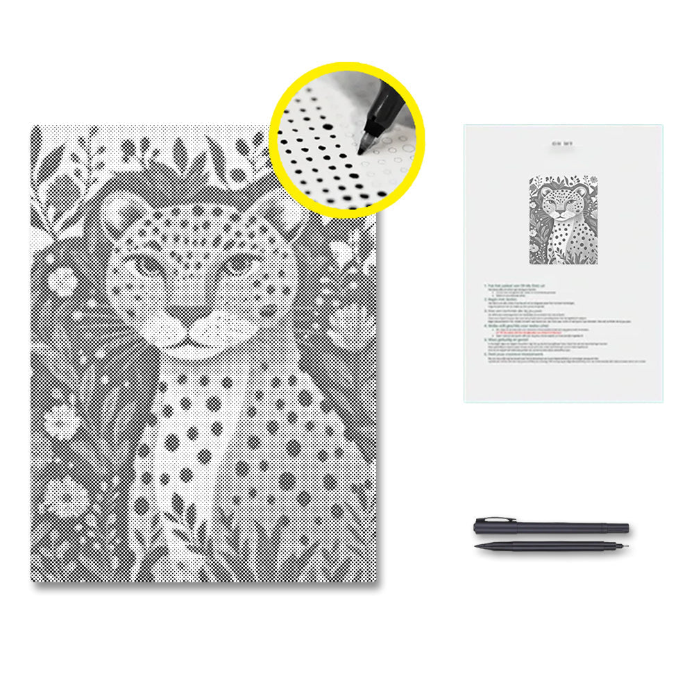 Dschungelleopard – Malen mit Punkten