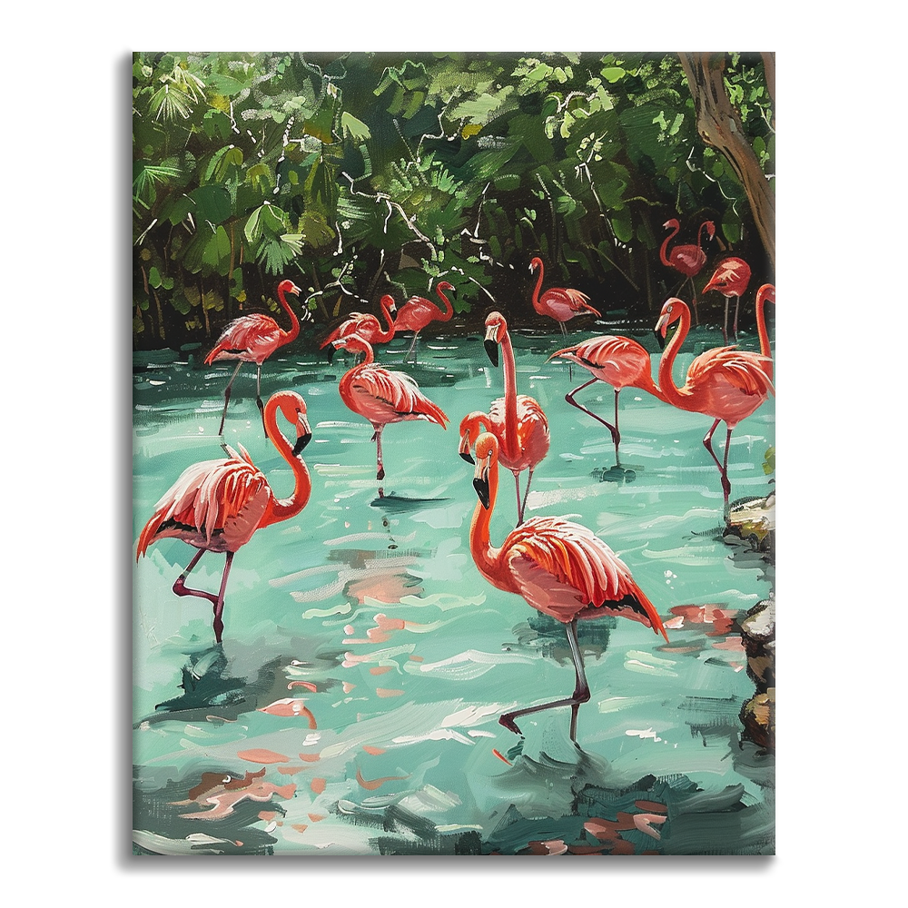 Flamingo's – schilderen op nummer