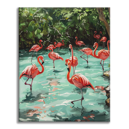 Flamingo's – schilderen op nummer