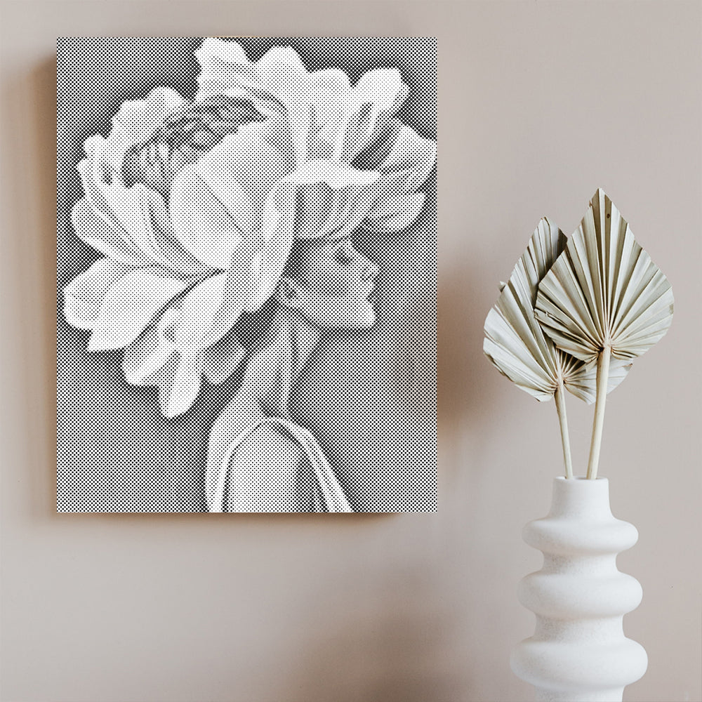 Blume und Frau – Malen mit Punkten