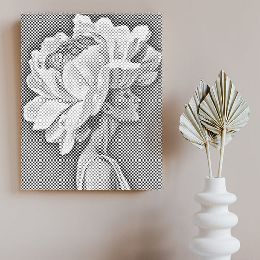 Blume und Frau – Malen mit Punkten