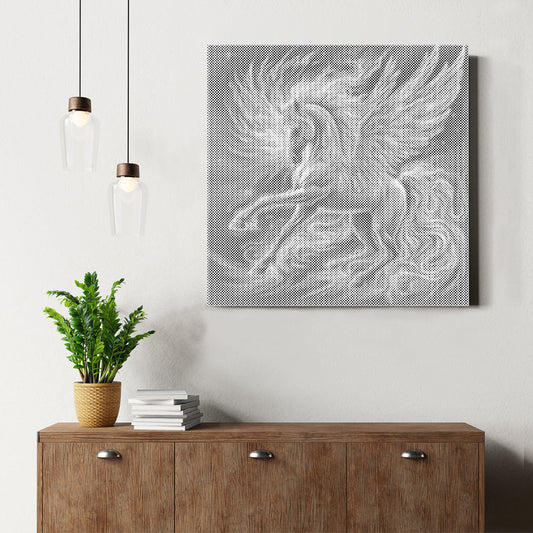 Leuchtender Pegasus – Malen mit Punkten