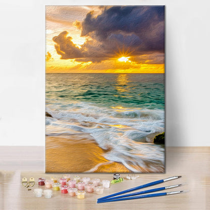 Strand im Morgenlicht - Malen nach Zahlen