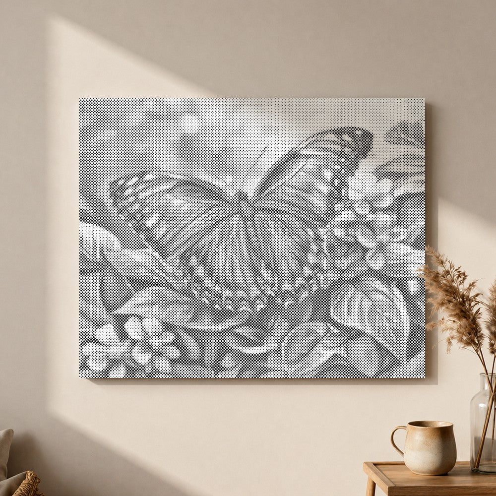 Blauer Schmetterling – Malen mit Punkten
