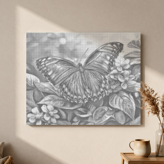 Blauer Schmetterling – Malen mit Punkten