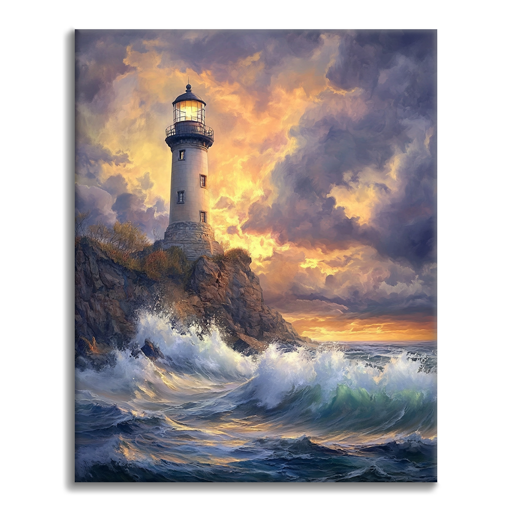Faro al borde del mar – pintar por números