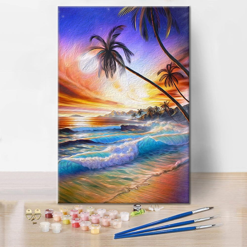 Playa tropical - Pintura por números