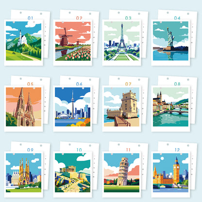 Reise-Edition – 2027 Malen nach Zahlen Tischkalender