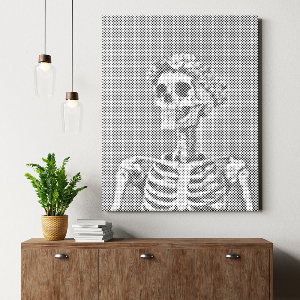 Lächelnder Totenkopf – Malen mit Punkten