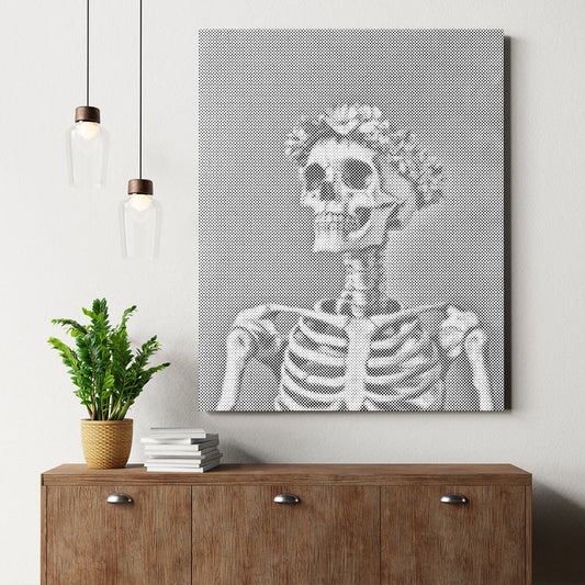 Lächelnder Totenkopf – Malen mit Punkten