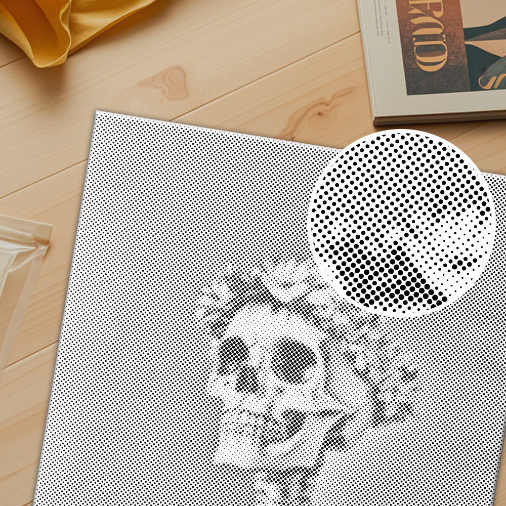Lächelnder Totenkopf – Malen mit Punkten