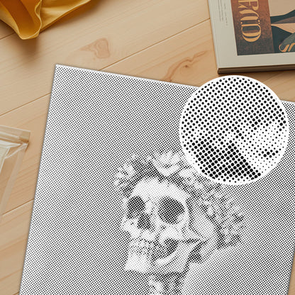 Lächelnder Totenkopf – Malen mit Punkten