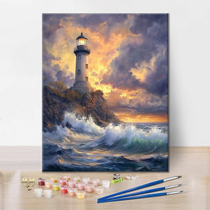 Faro al borde del mar – pintar por números