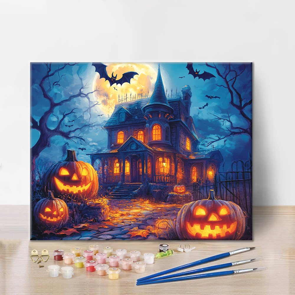 La casa encantada de la calabaza – Pintar por números