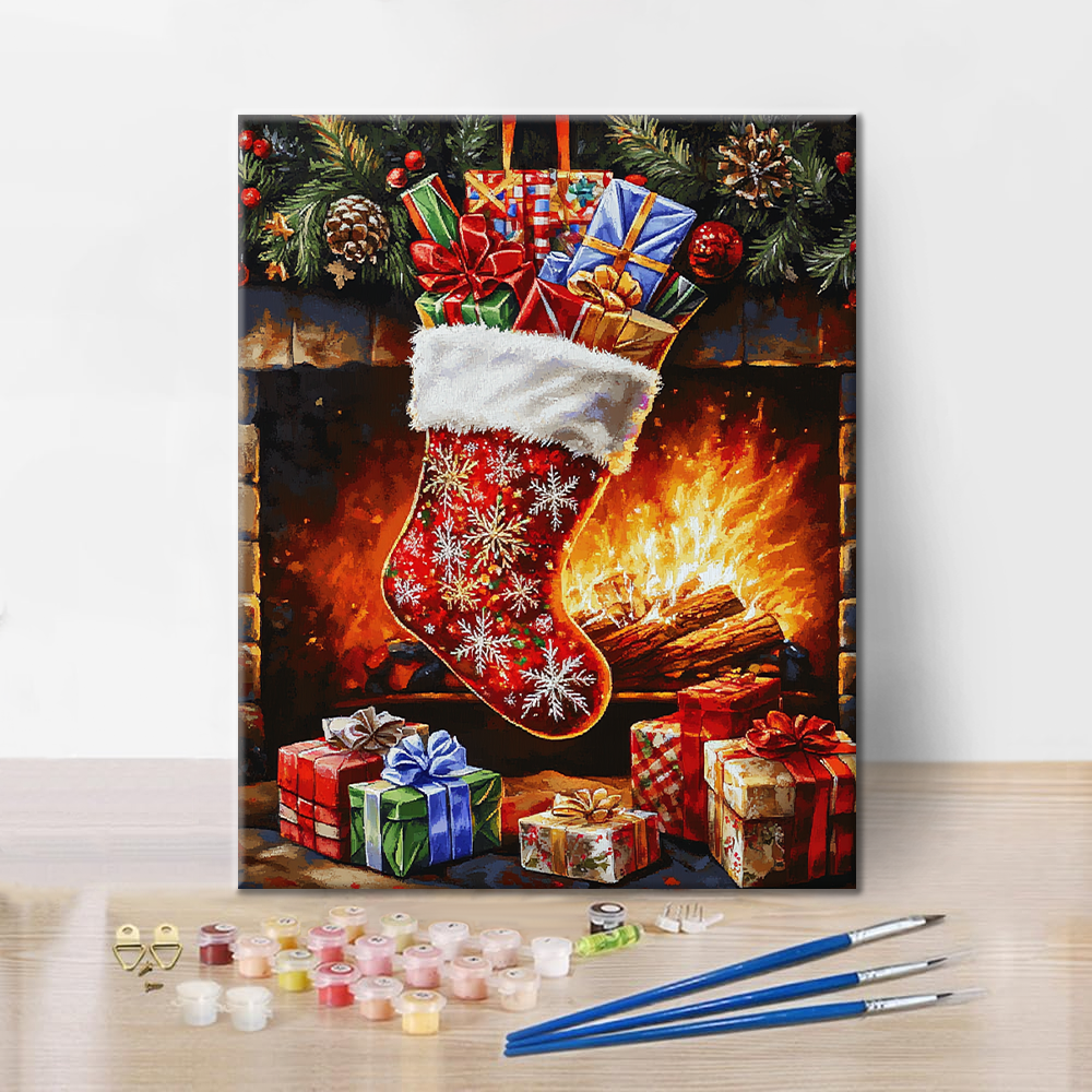 Calcetín navideño – Pintar por números