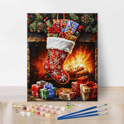 Calcetín navideño – Pintar por números
