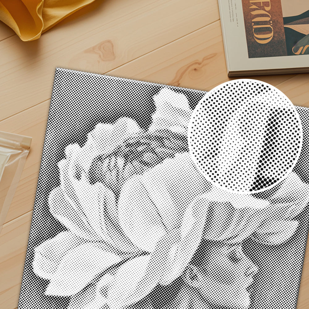 Blume und Frau – Malen mit Punkten