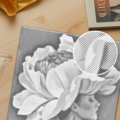 Blume und Frau – Malen mit Punkten