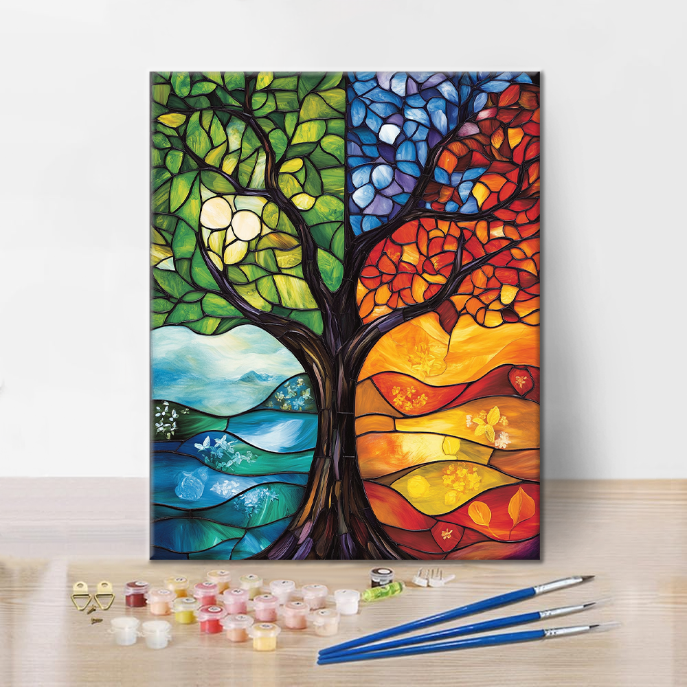 Árbol de las cuatro estaciones – Pintar por números
