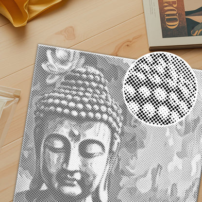 Buddha mit Blumen – Malen mit Punkten