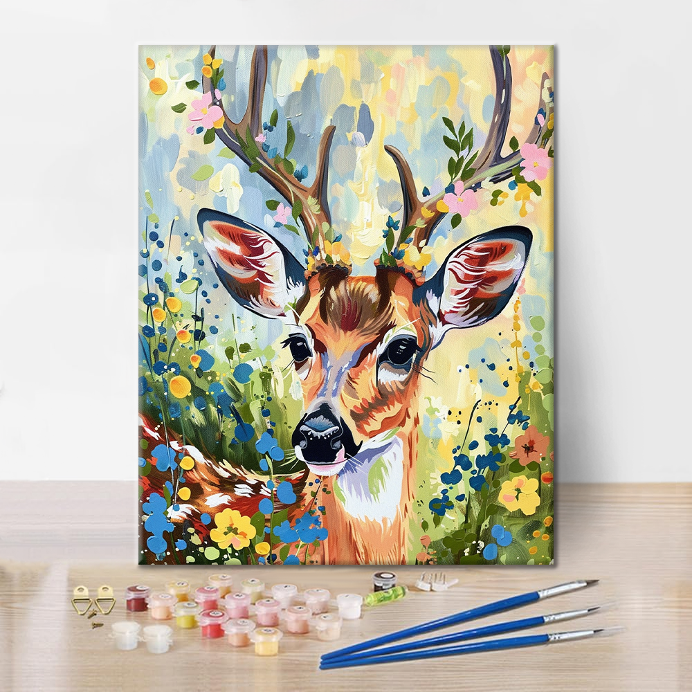 Ciervo de primavera – pintar por números