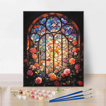 Ventana florida – Pintar por números