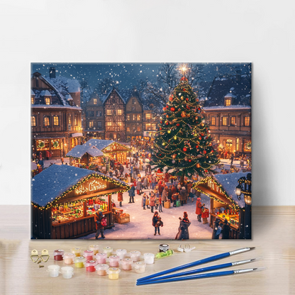 Weihnachtsstadt – Malen nach Zahlen
