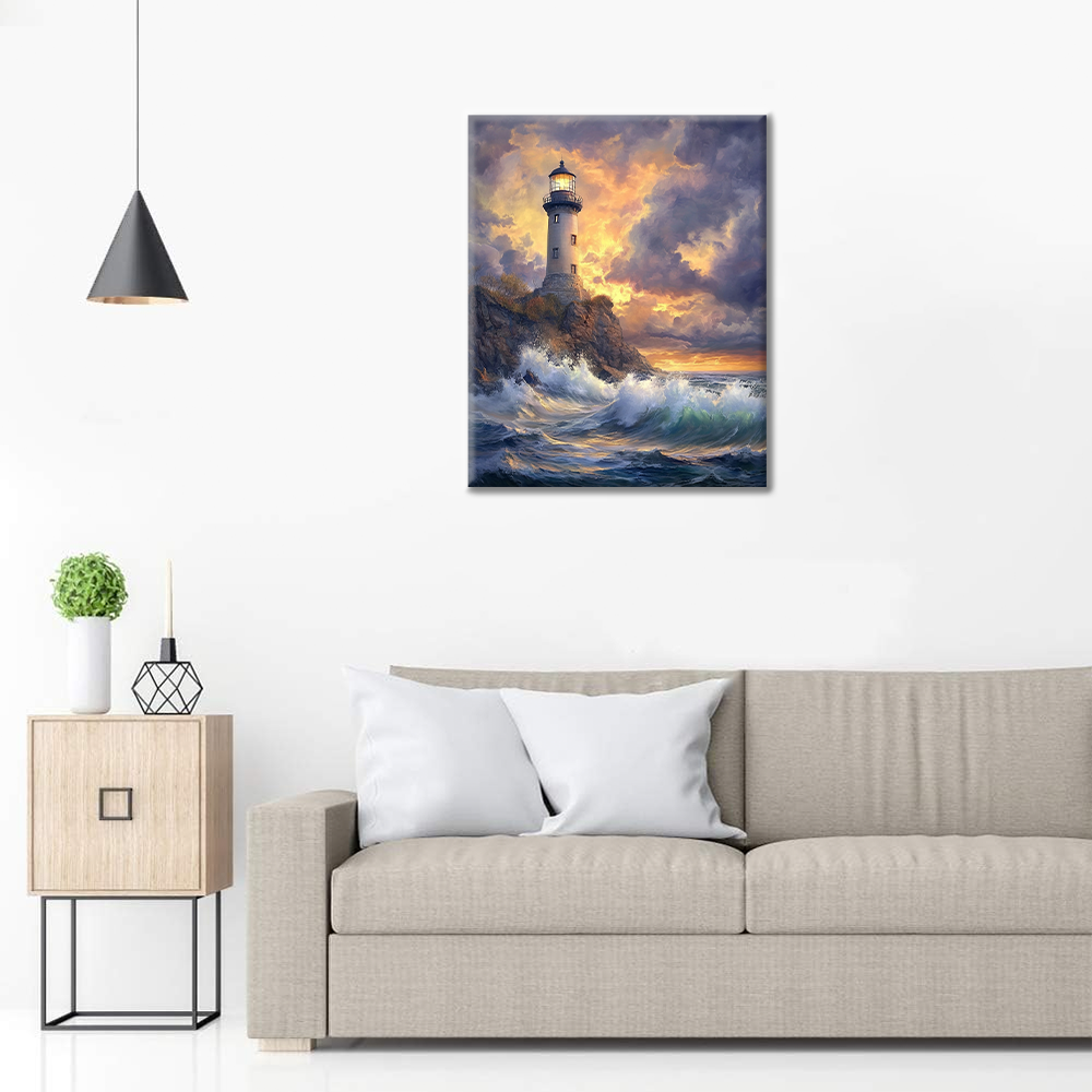 Faro al borde del mar – pintar por números