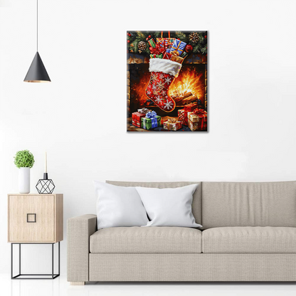 Calcetín navideño – Pintar por números
