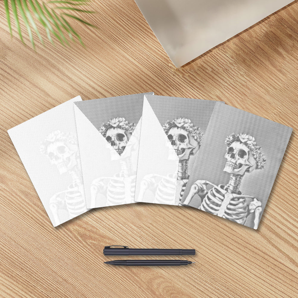 Lächelnder Totenkopf – Malen mit Punkten