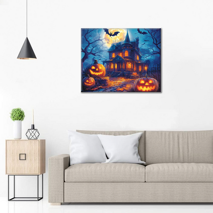 La casa encantada de la calabaza – Pintar por números