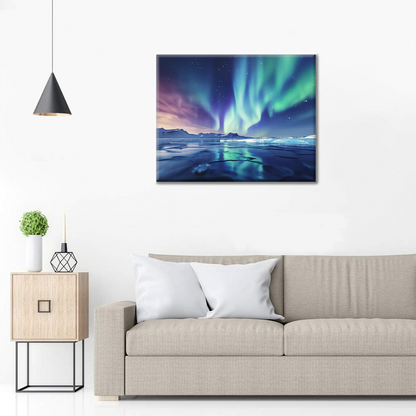 Aurora y lago – Pintura por números