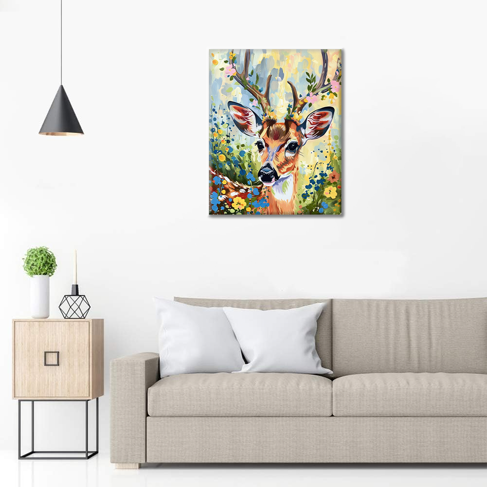 Ciervo de primavera – pintar por números
