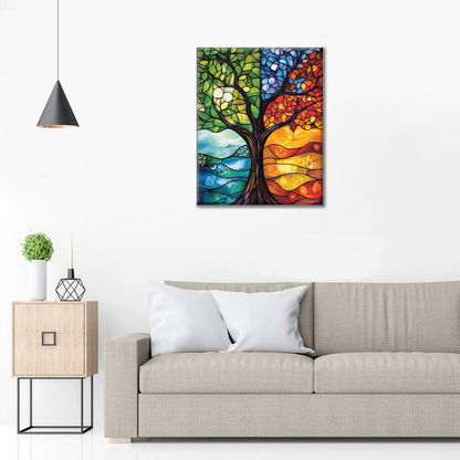 Árbol de las cuatro estaciones – Pintar por números