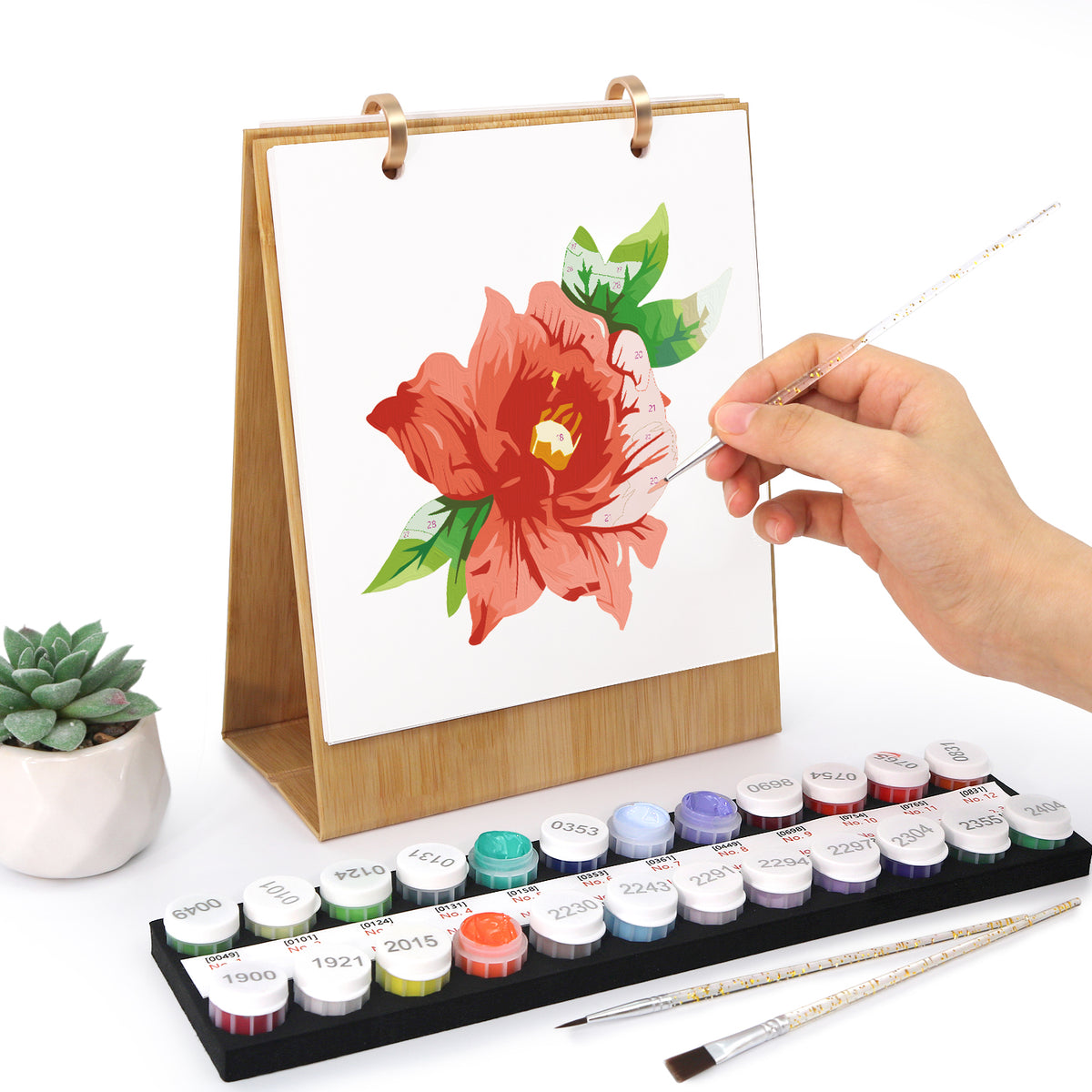 Blumen-Edition – 2027 Malen nach Zahlen Tischkalender