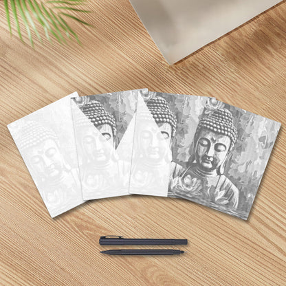 Buddha mit Blumen – Malen mit Punkten