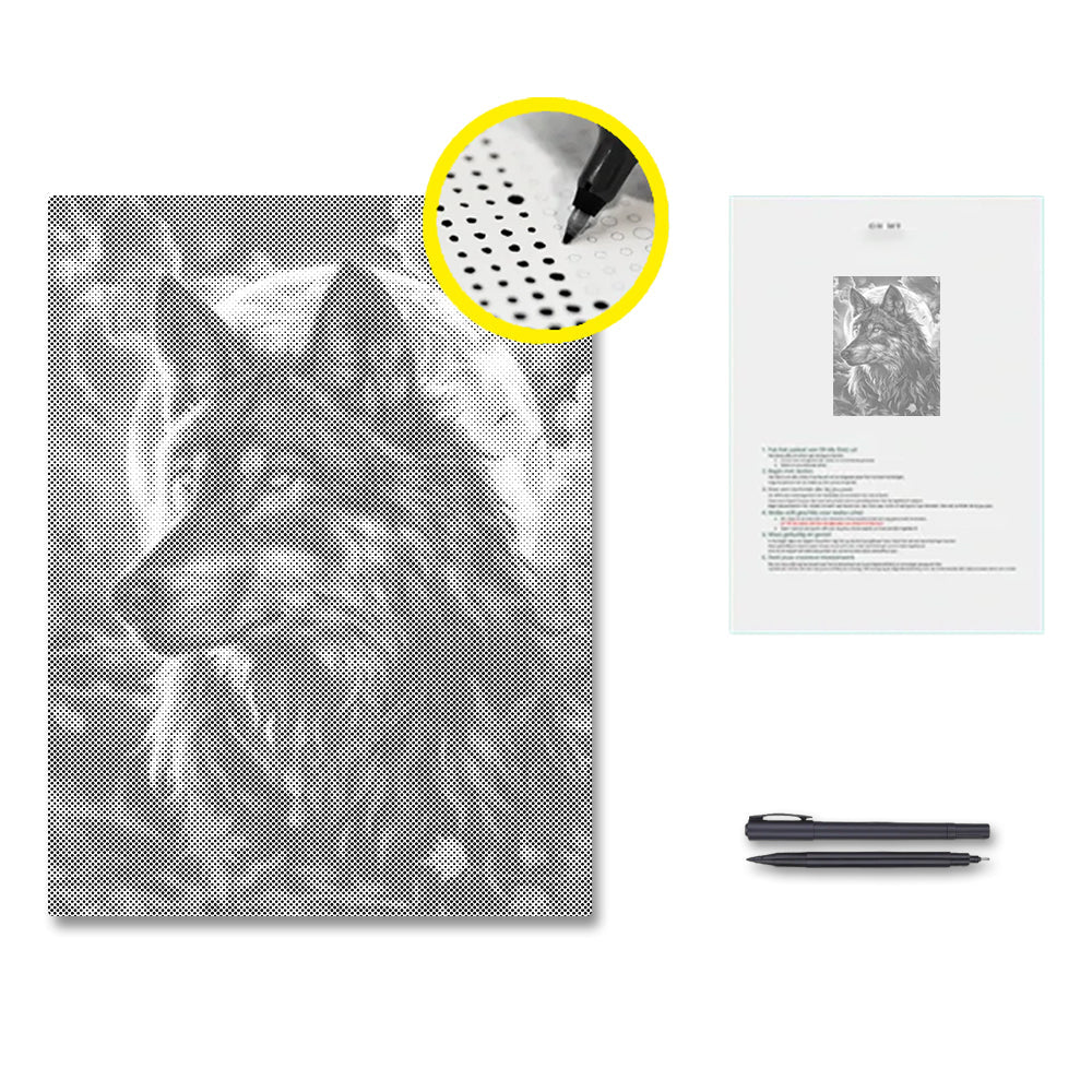 Der König der Wölfe – Malen mit Punkten