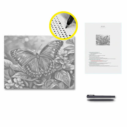 Blauer Schmetterling – Malen mit Punkten