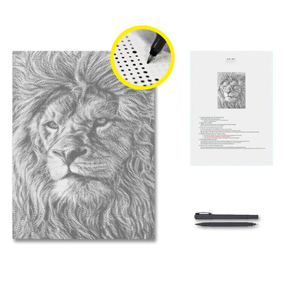 Majestätische afrikanische Löwen – Malen mit Punkten