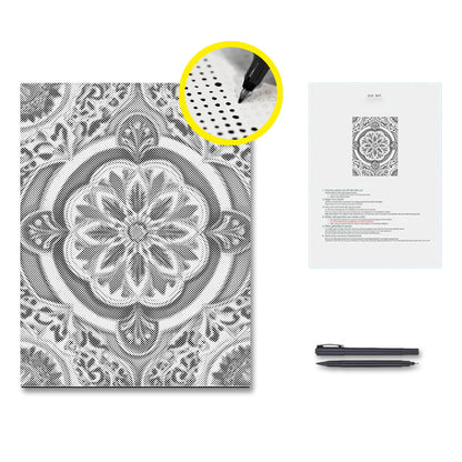 Goldgrünes Mandala – Malen mit Punkten