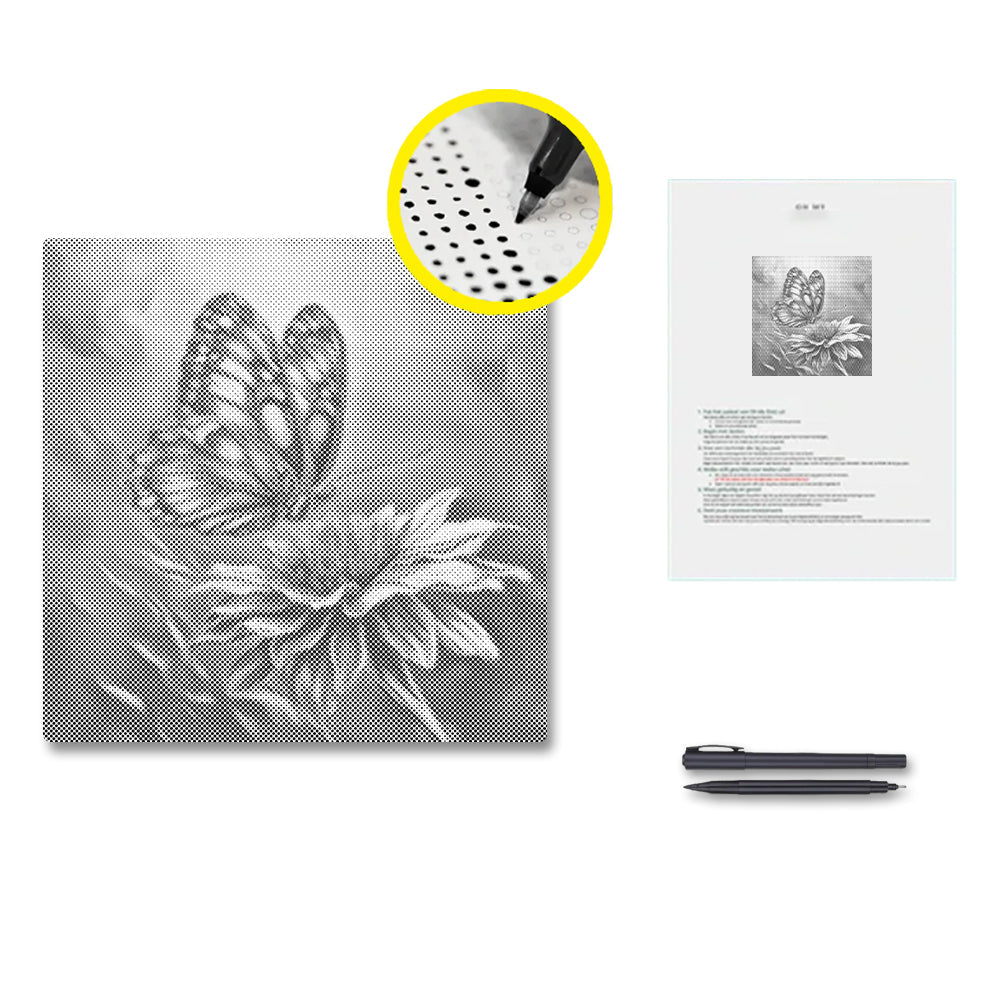 Lebhafter Schmetterling – Malen mit Punkten