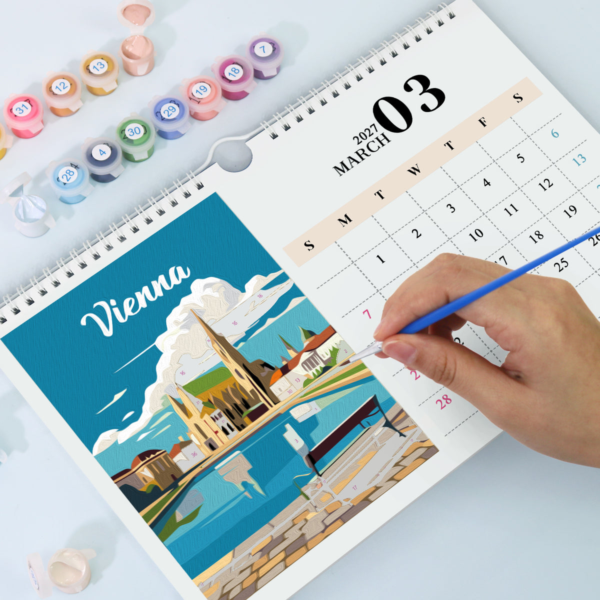 Famous Landmarks Edition – 2027 Malen nach Zahlen Tischkalender