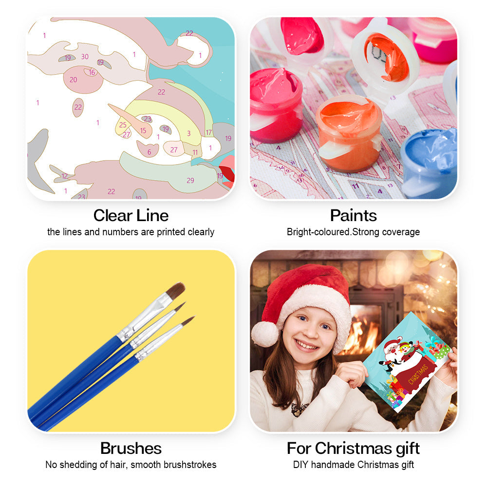 Kerstkaart II – Schilderen op nummer
