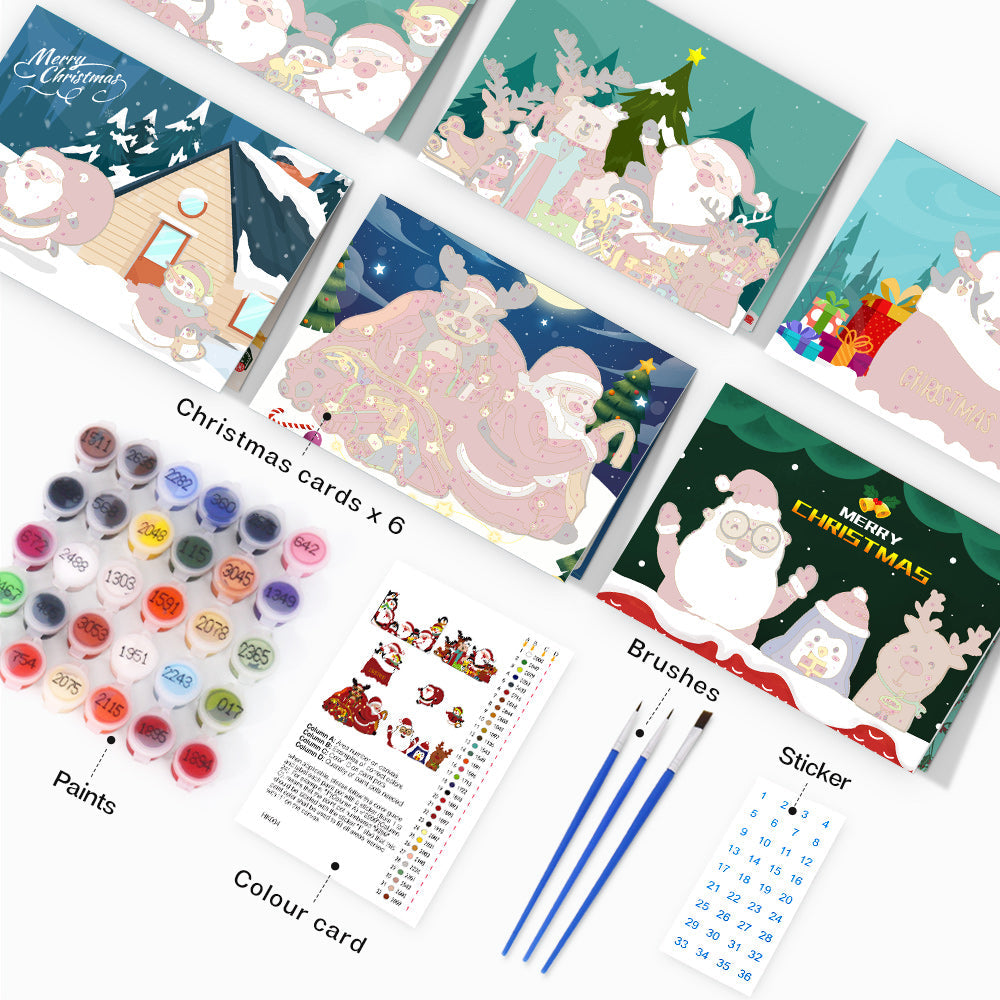 Kerstkaart II – Schilderen op nummer