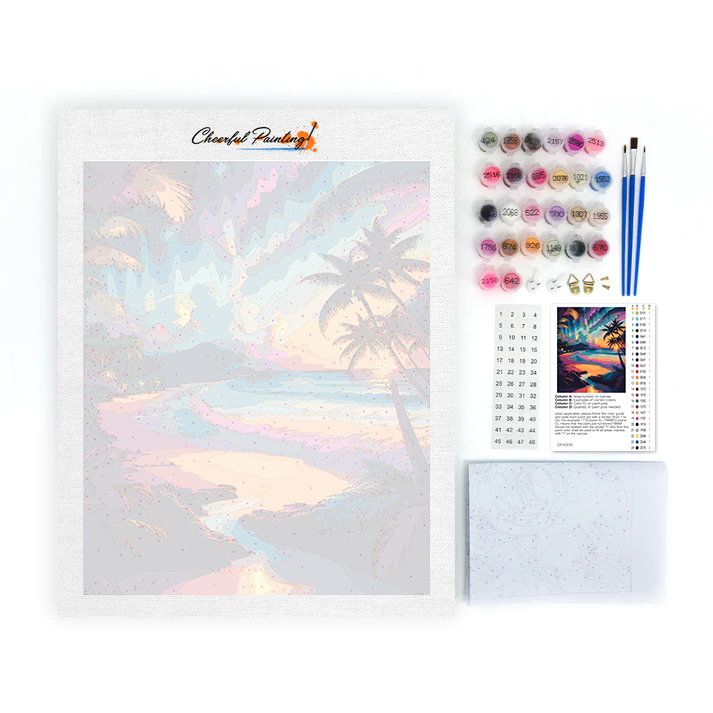 Synthwave Beach – Verf op nummer