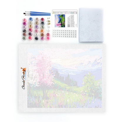 Frühling in den Alpen - Malen nach Zahlen