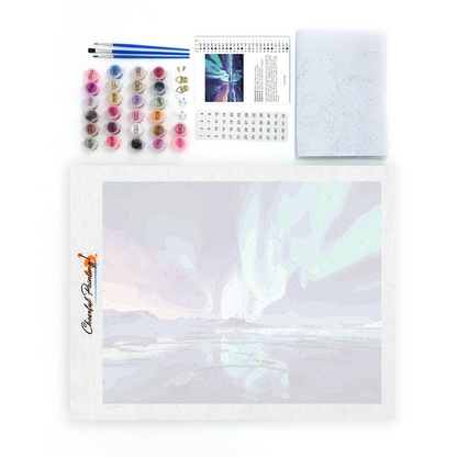 Aurora y lago – Pintura por números