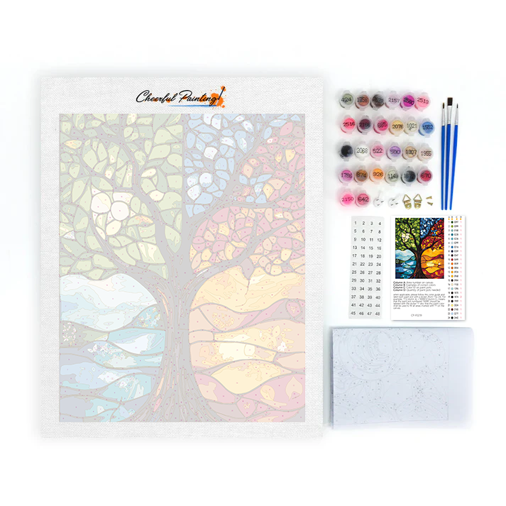 Árbol de las cuatro estaciones – Pintar por números